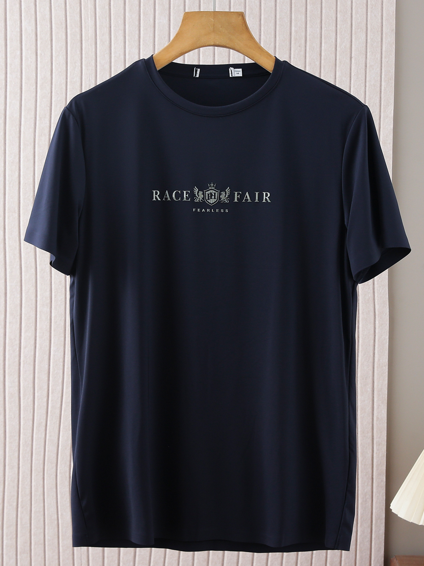 Haichetui Six-Dimensional Stretch Ice Silk Short-Sleeve T-Shirt for Men, Summer Cool Fashion Printed Casual Round-Neck Tee 2Y300