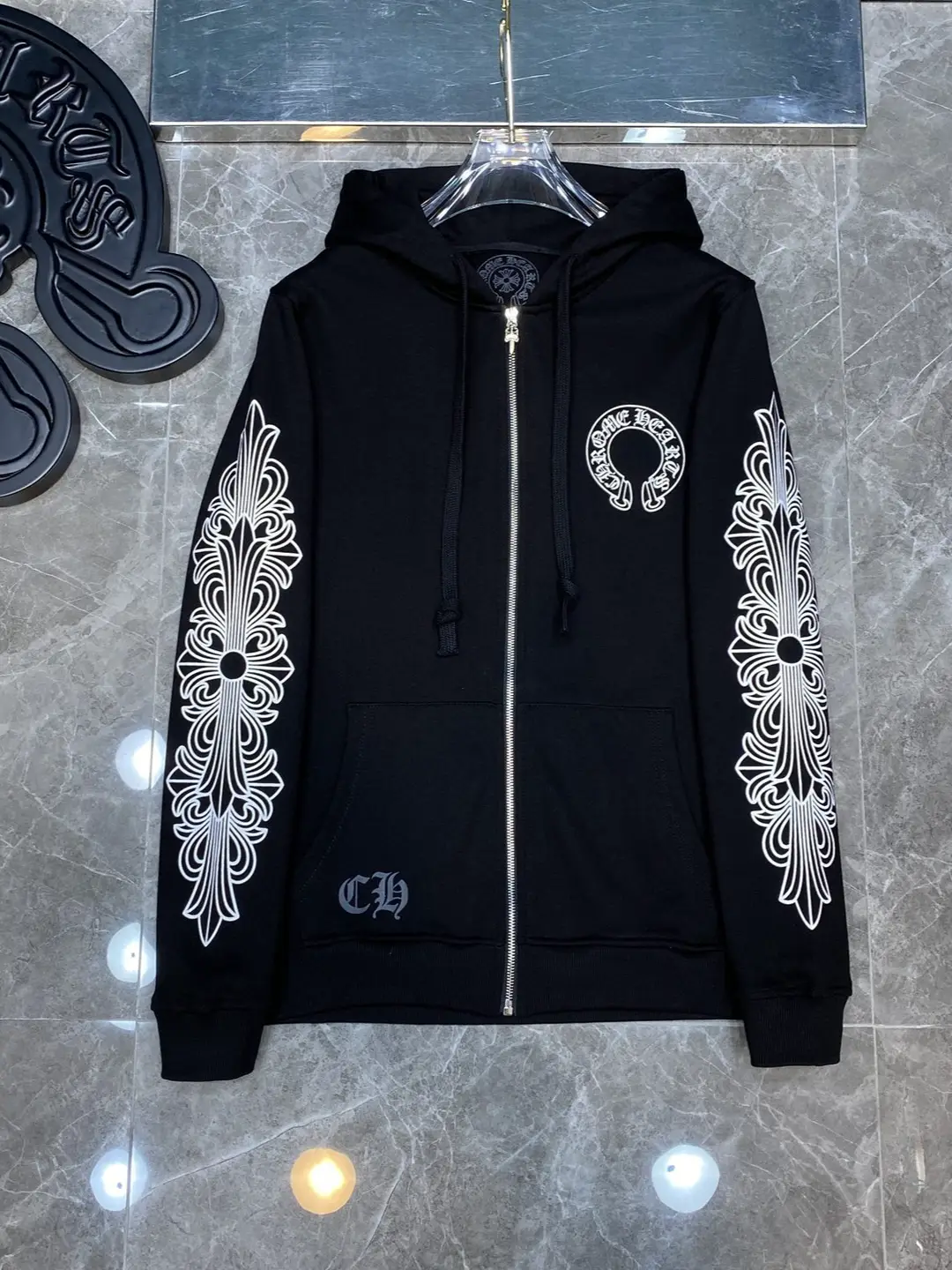 High Version of the New Sweatshirt Scroll Logo Simple Classic Hooded Sweatshirt High Street Men and Women Wholesale Cross-Border Spot