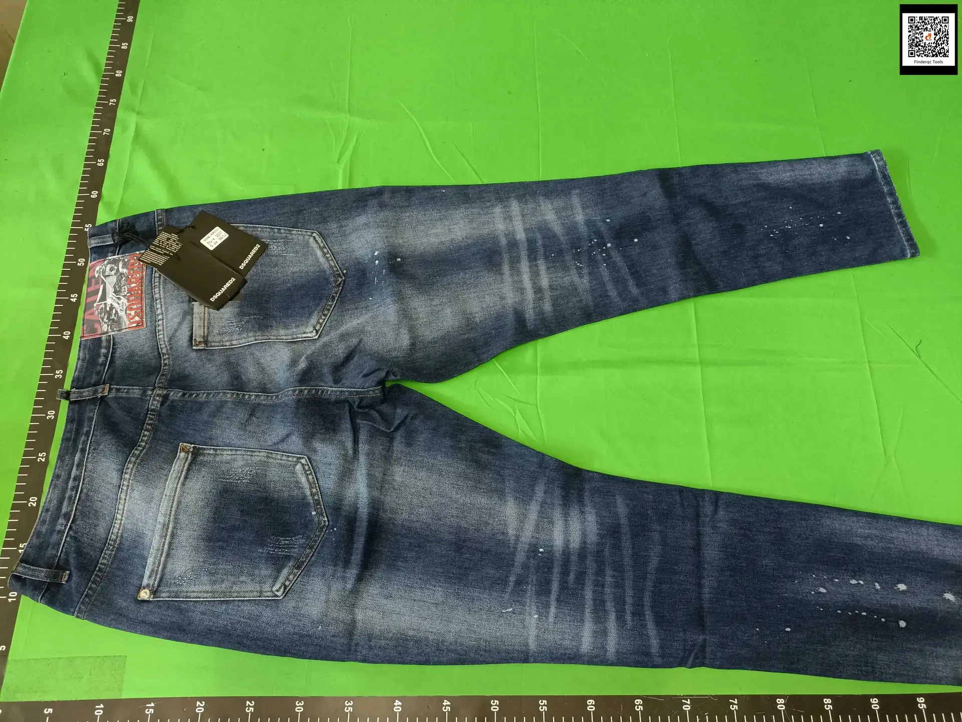 Fall 2023 Foreign Trade men's jeans ripped fashion ornaments trendy paint slim fit skinny mid-waist trousers