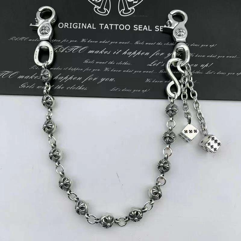 Cross Flower Ball Buckle Bag Chain Personalized Retro European and American Retro Dice Pendant Bag Hanging Chain Thick