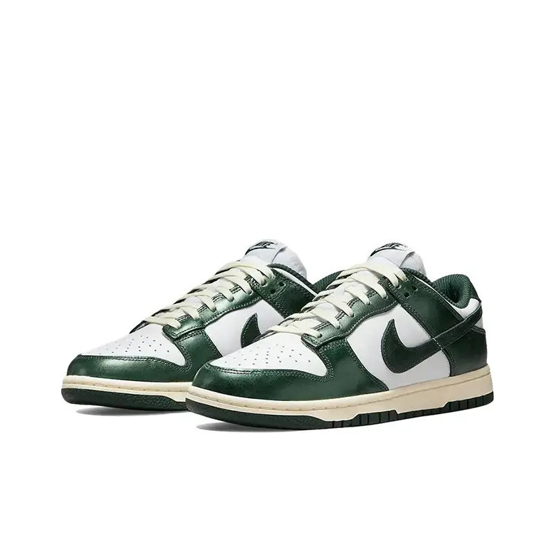 Nike Nike Dunk Low Women's Retro Trendy Athleisure Low Ankle White and Green Sneakers Dq8580-100