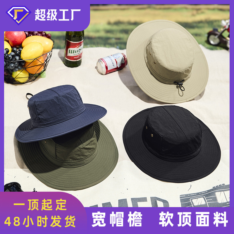 2025 New Men's Fisherman Hat Lightweight Cycling Breathable Basin Hat Outdoor Sports Sun Shade Quick-Drying Fishing Hat