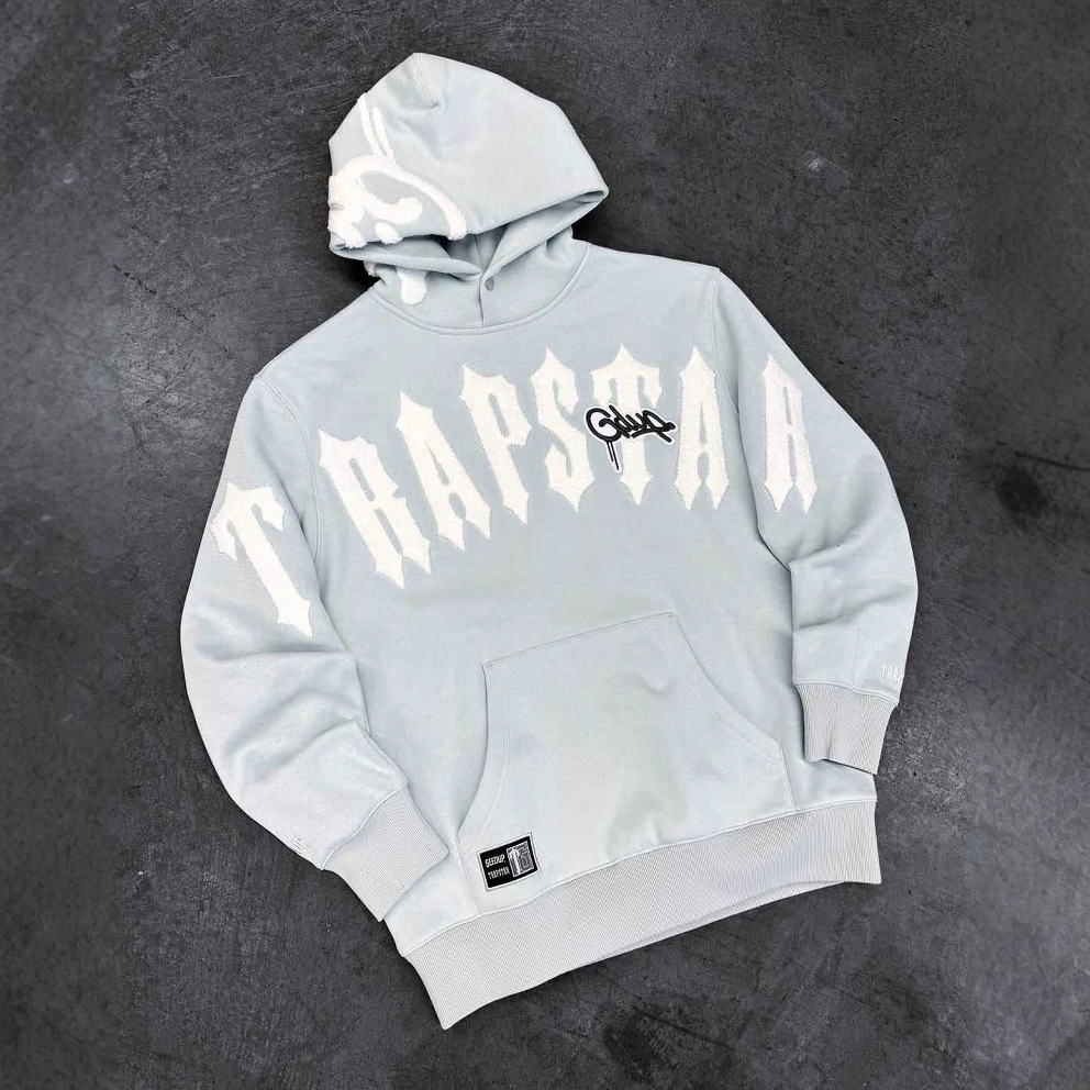 European and American Cross-Border Trendy Brand Trapstar Letter 3D Printed Hooded Sweatshirt American Men's and Women's High Street Loose Pullover