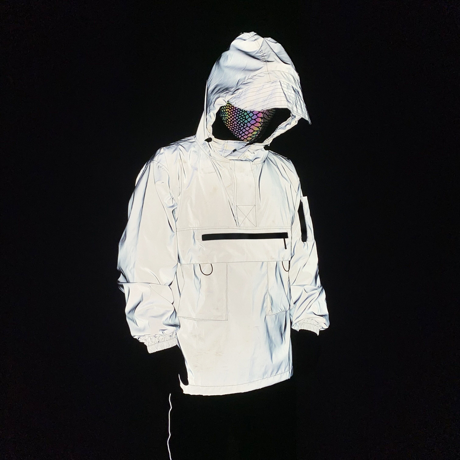 Cross-Border Multi-Pocket Tactical Functional Style Colorful Reflective Work Jacket Couple Loose Jacket Hooded Jacket for Men