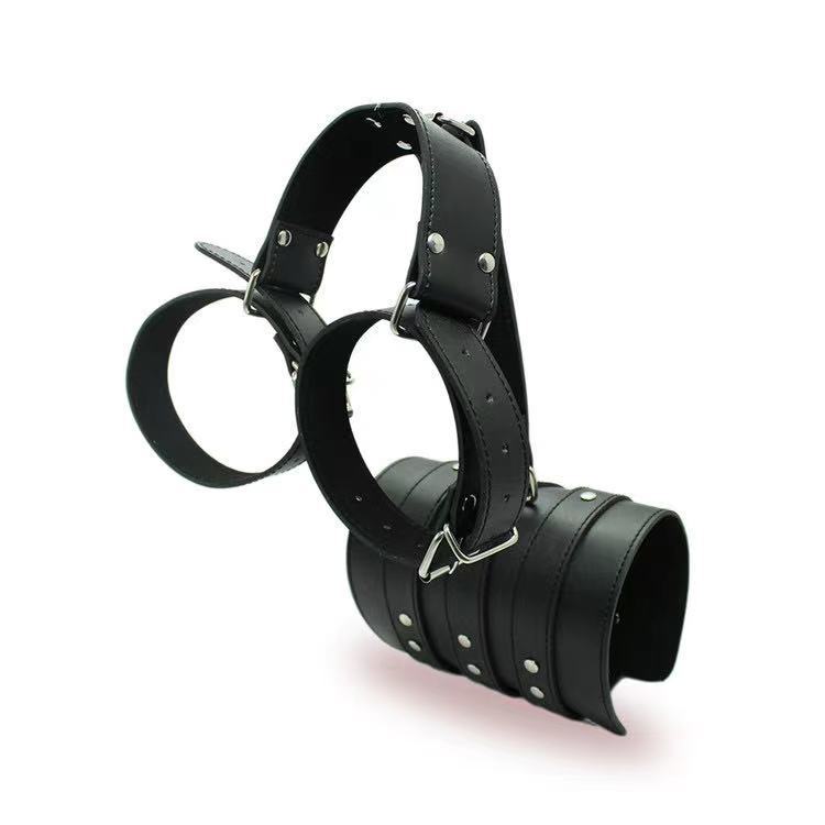 Foreign trade SMPU leather reverse back binding handcuffs adult couple auxiliary binding sex products in stock wholesale