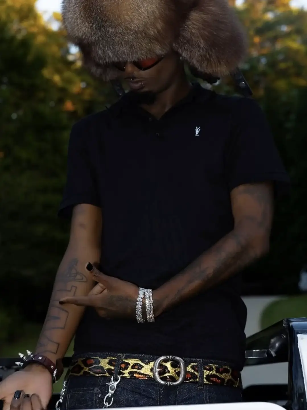 Opium YVL Embroidery Old Money Style Slim Solid Color Lapel Polo Shirt Short Sleeve Playboicarti Same