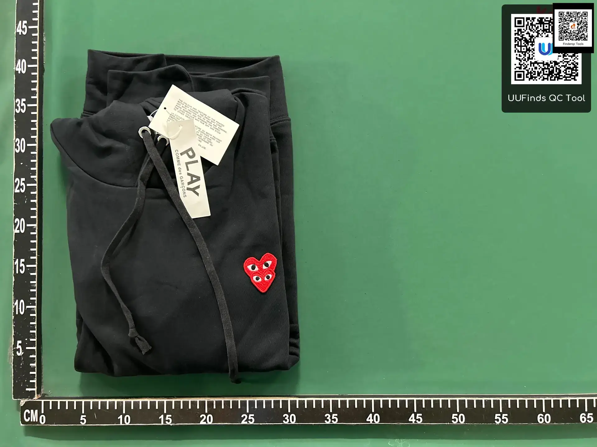 COMME des GARCONS PLAY Double Heart Hoodie Black