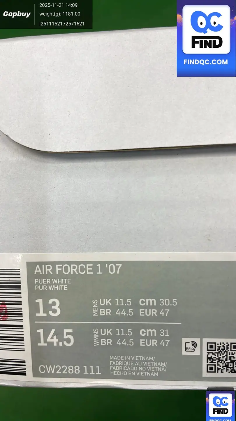 Nike Air Force 1 '07 Puer White CW2288 111