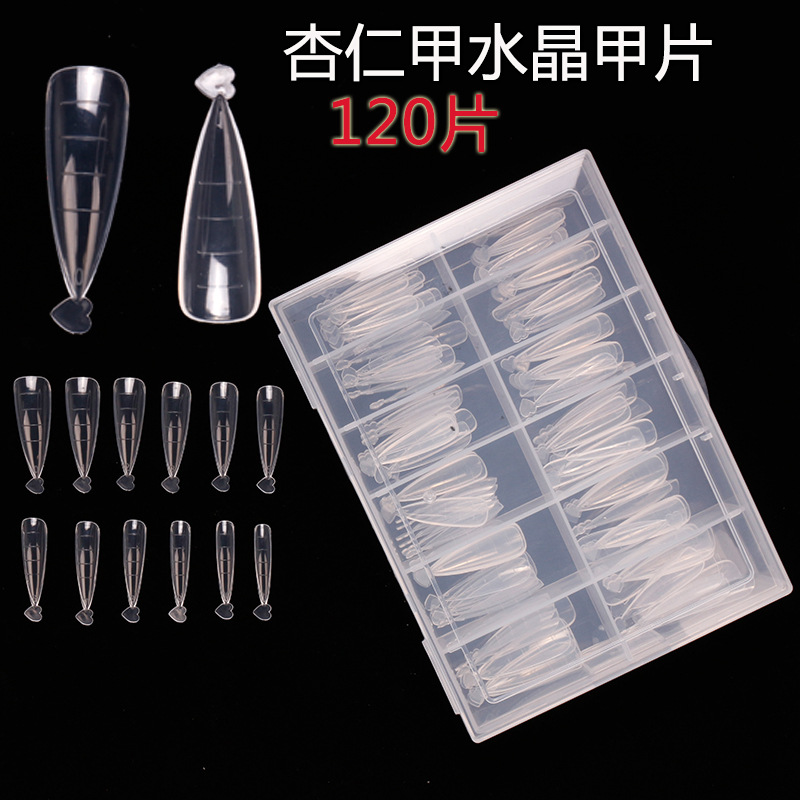 New Manicure Extension Glue Nail Mold Almond Nail Fast Phototherapy Crystal Extension Nail Piece with Scale Paperless Nail Mold