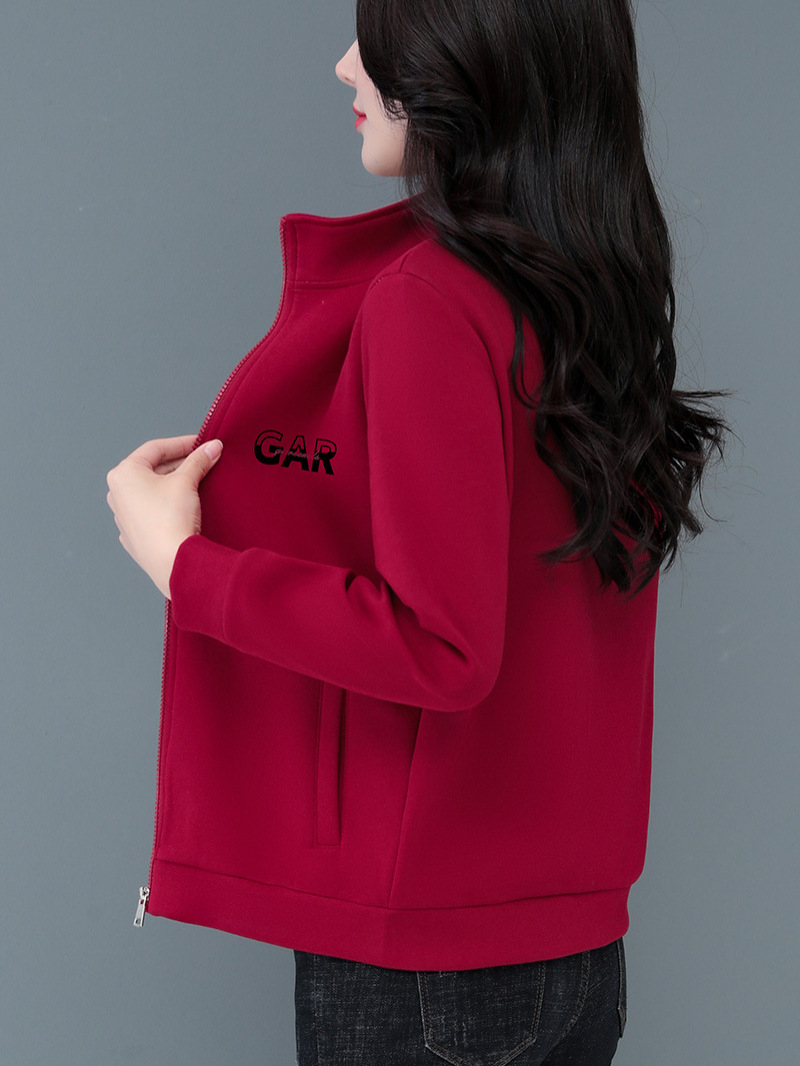 Stand Collar Jacket for Women, Spring and Autumn 2026 New Style, Sporty Baseball Jacket, Short Stylish Zip-Up Sweatshirt
