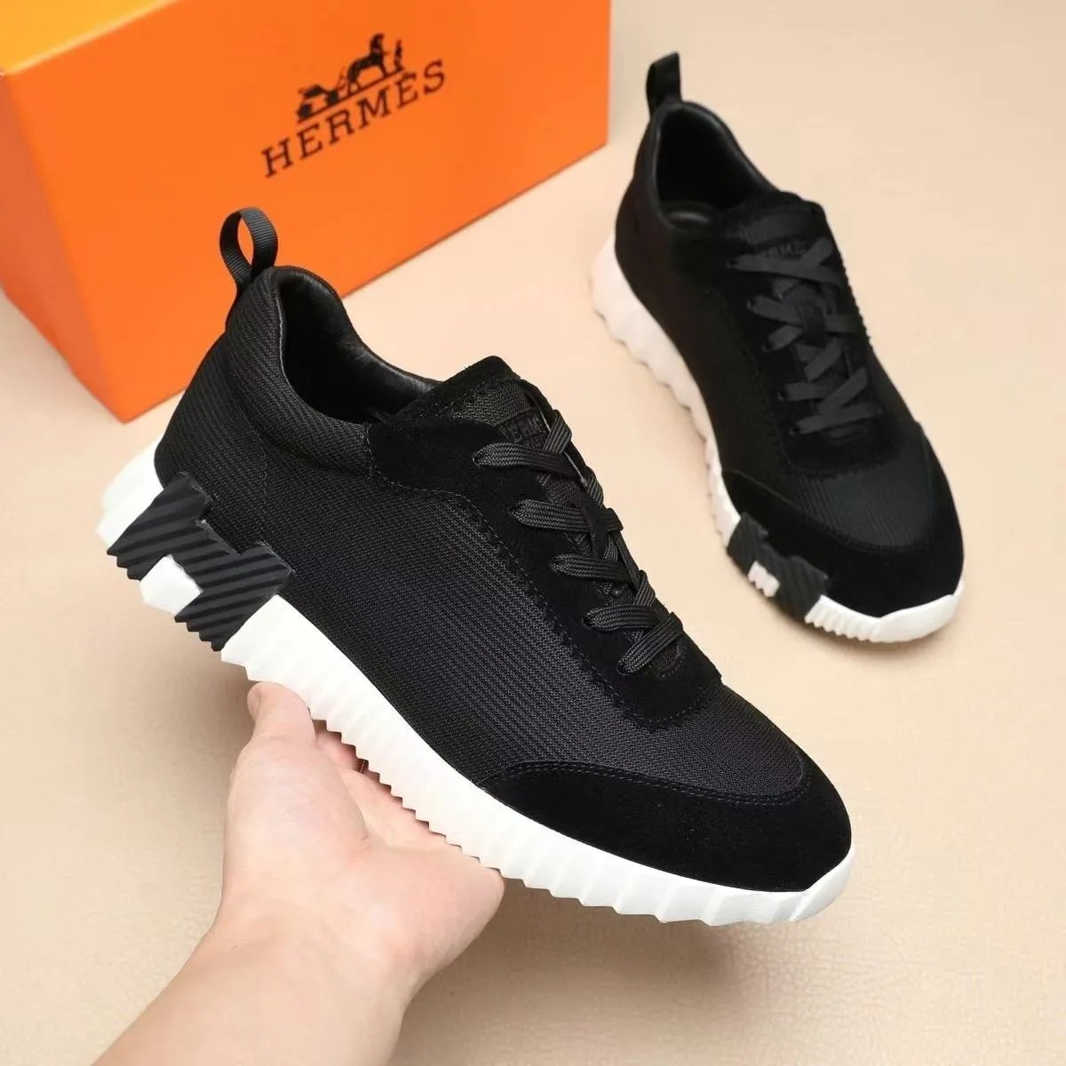 Hermes Black Sneakers