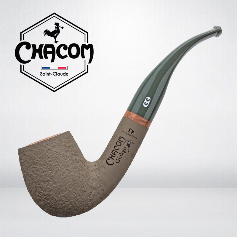 French Chacom Pipe Ginkgo Series 9mm Flue Briar Sandblasted French Cc Pipe