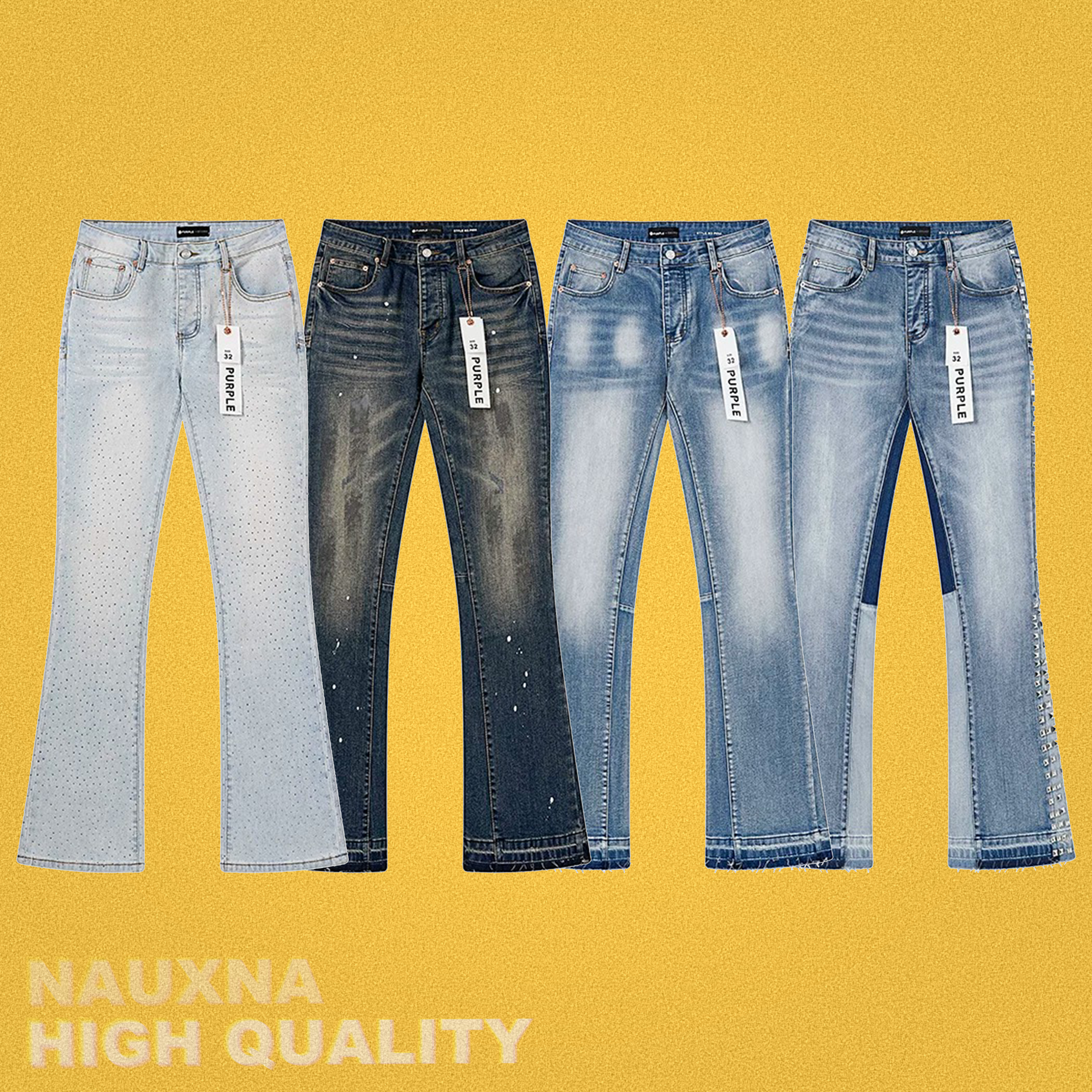Purple Brand Patch Repair Flare Jeans