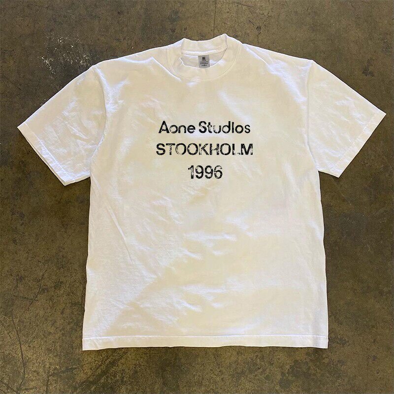 Xiao Chen Has Many Stories 3A260G Double Yarn Pure Cotton! American Retro Heavyweight Couple's Loose Short-Sleeved T-Shirt for Women and Men QC-foto van TAOBAO op Qualit.ly