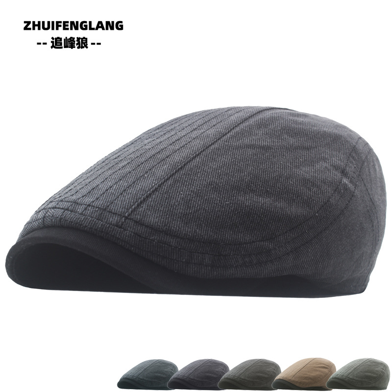 Forward Hat Spring and Summer Middle-Aged and Elderly Pure Cotton Beret Fully Sealed Single-Layer Newsboy Hat Men's Outdoor Sunshade Hat