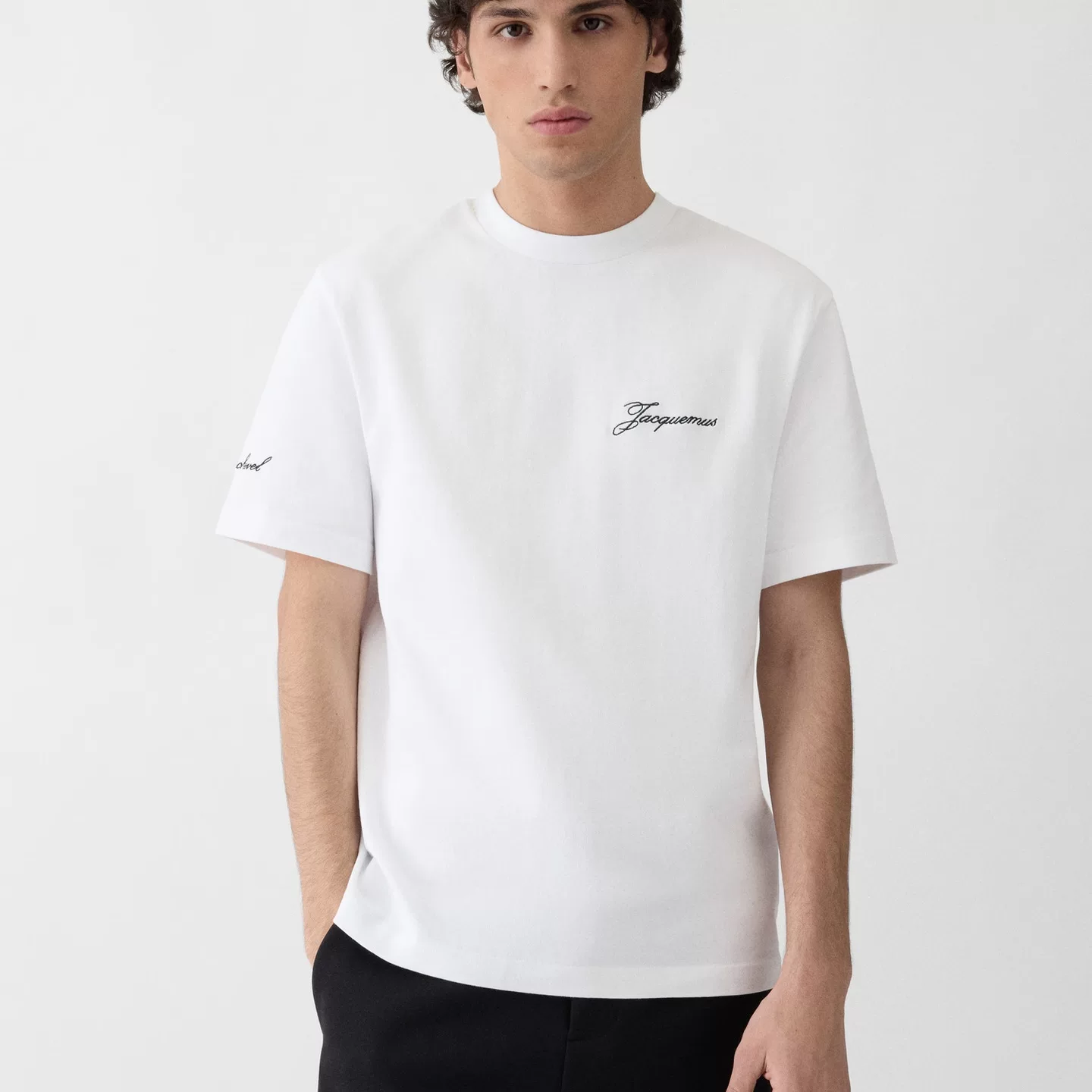 Korean Jacquemus autumn and winter unisex short sleeved T-shirt, high-quality cotton printed round neck T-shirt, casual top