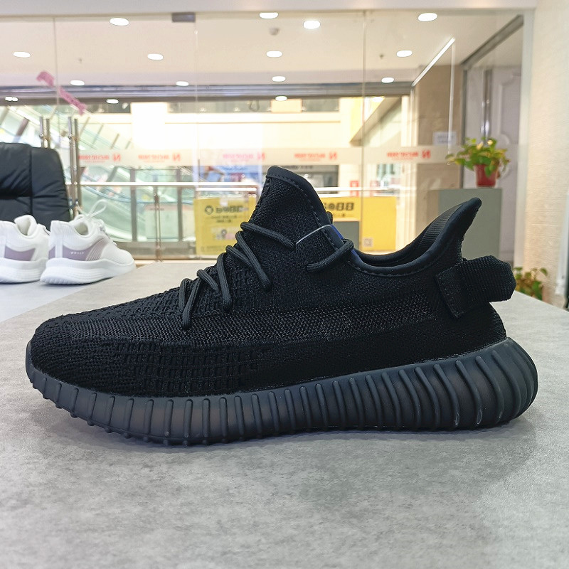 Putian Coconut Shoes 350 Black Black Samurai Pure Black Men's Shoes Flying Woven Breathable Single Mesh Thin Shock-absorbing sneaker