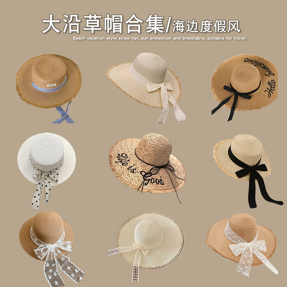 Summer Large-Brimmed Beach Hat with Ribbon for Women, Sun Protection, Face-Covering Sun Hat for Seaside Vacation, Travel Fashion Straw Hat QC-Foto von 1688 auf Qualit.ly