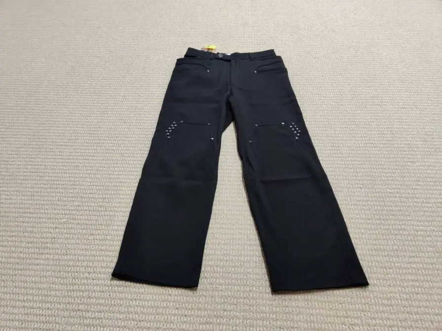 Kiko Kostadinov rivet striped trousers straight leg slimming versatile casual commuting loose black pants