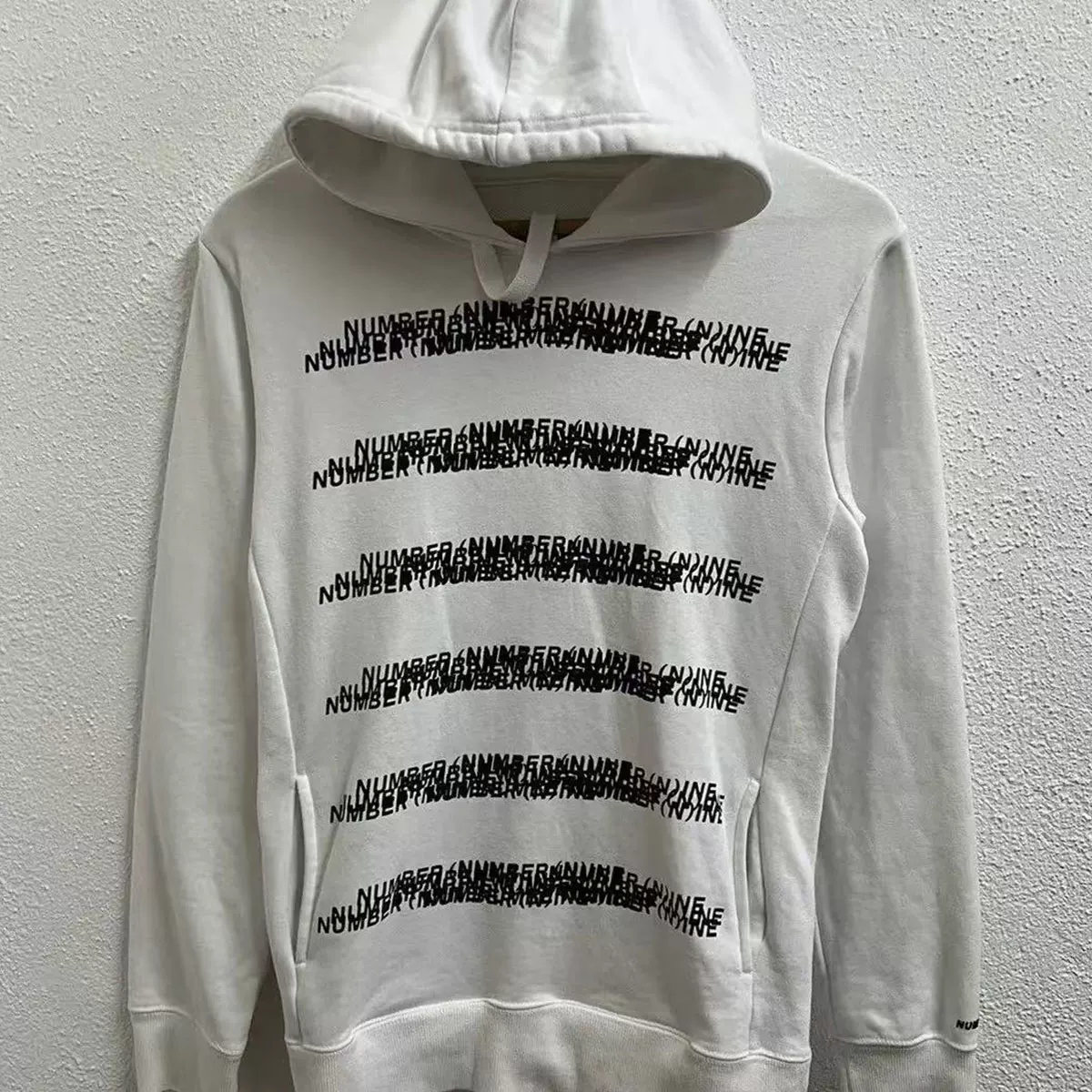 Independent numerine style Blurry Logo Hoodie Blurry logo hooded casual top