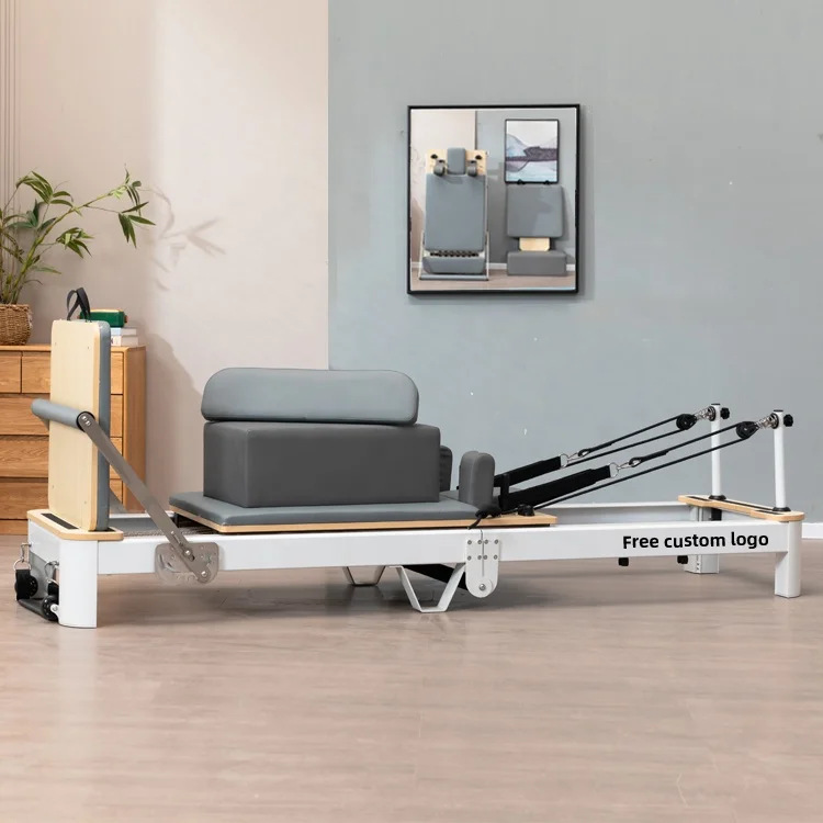 Factory Pilates Foldable Core Bed Yoga Studio Body Shaping Equipment Household Oak Aluminum Alloy White Bed