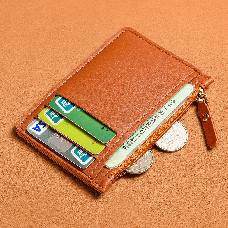 Ultra-thin new card bag women's small simple multi-card zipper coin purse large capacity ID card holder card holder wholesale