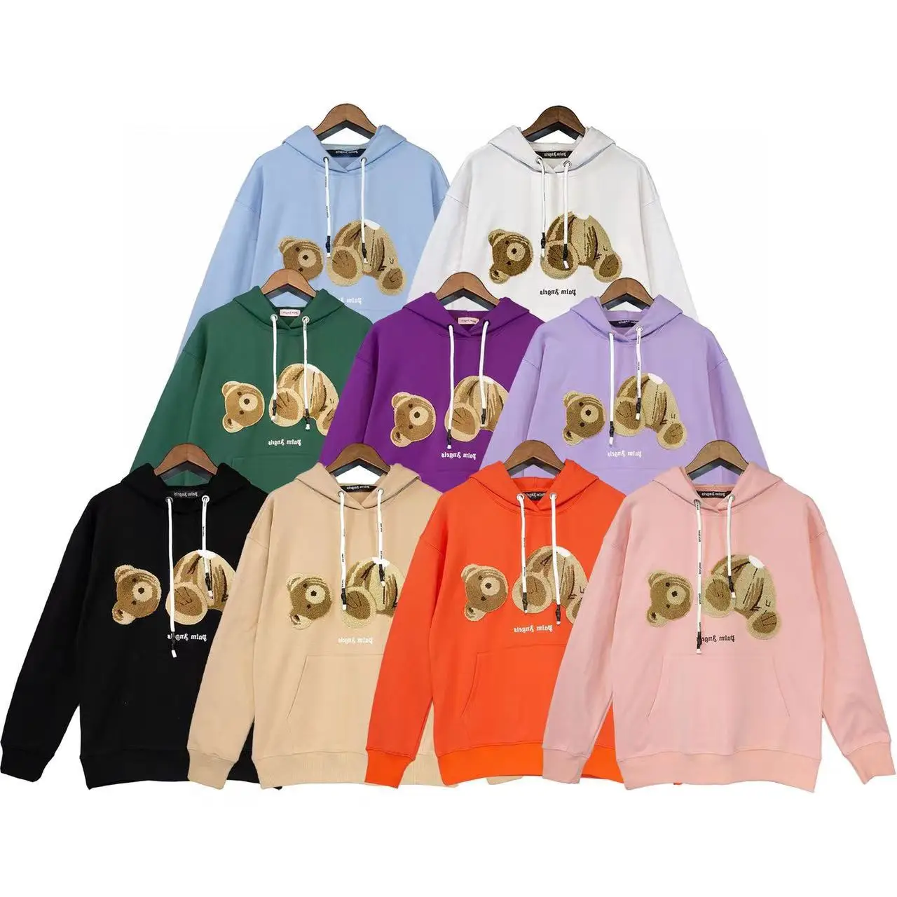 High Version Palm Beheaded Bear Hooded Sweatshirt Bear Hoodie Couple Long-Sleeved Men's and Women's Jacket High Street Fashion Ange