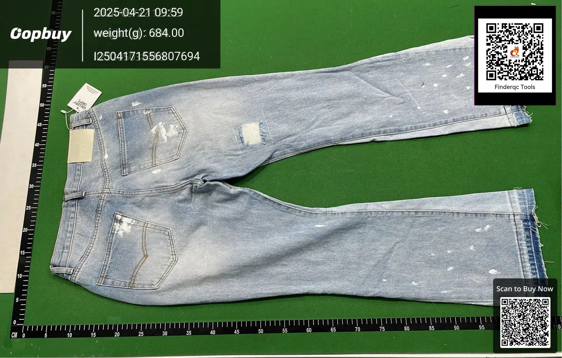 high quality European and American New Gallery Dept Washed Micro-La Black Blue Stitching Jeans Men and Women Pants