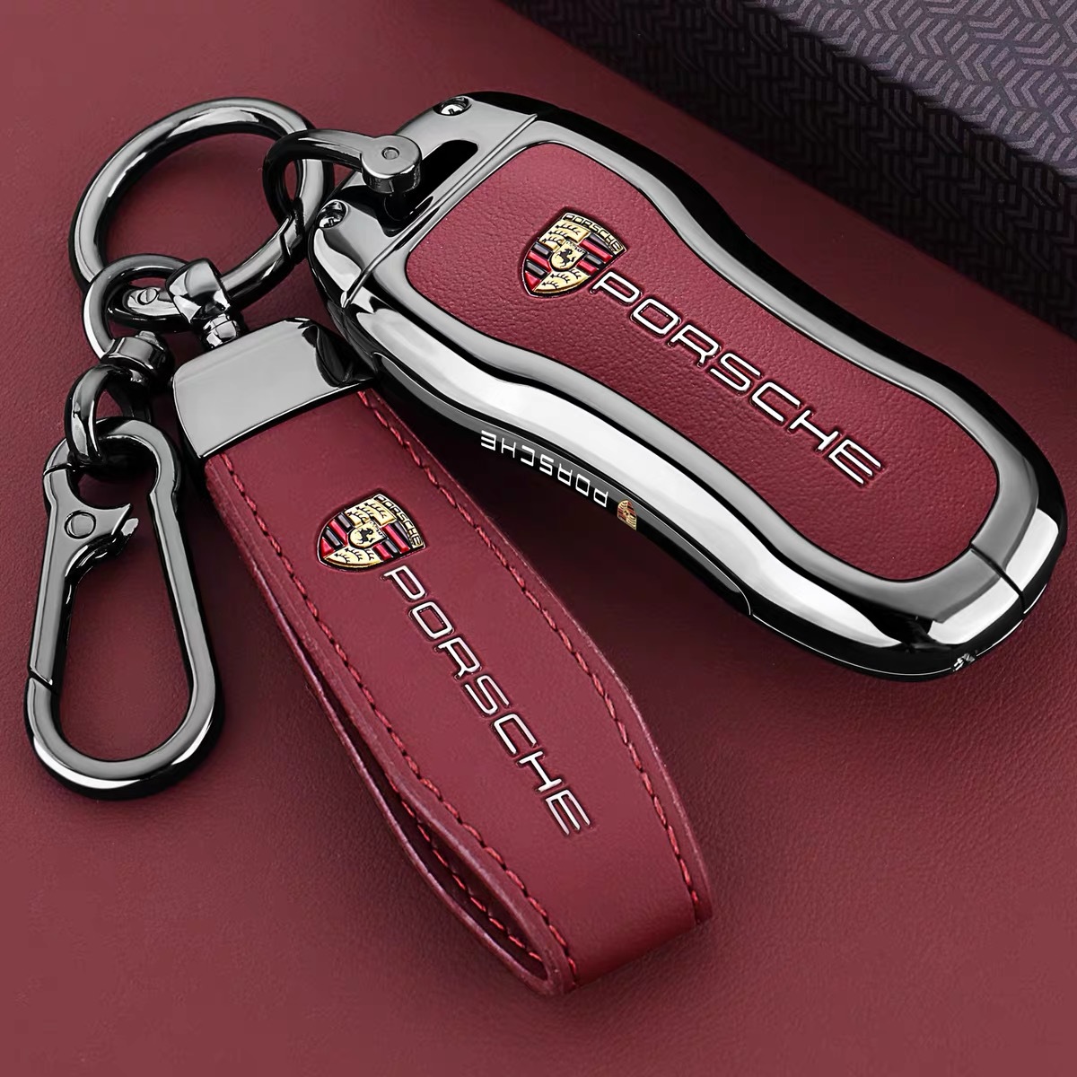 Suitable for Porsche Cayenne Key Cover Taycan Panamera Macan Macan 911 Car Bag Buckle Shell for Men Foto QC de 1688 na Qualit.ly