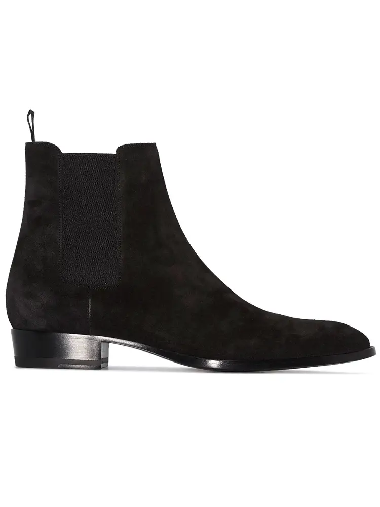 Chelsea Boots Men's Short Boots Genuine Leather Pointed Toe Fashion Summer Chelsea Boot High Street British Boots Men's Trend