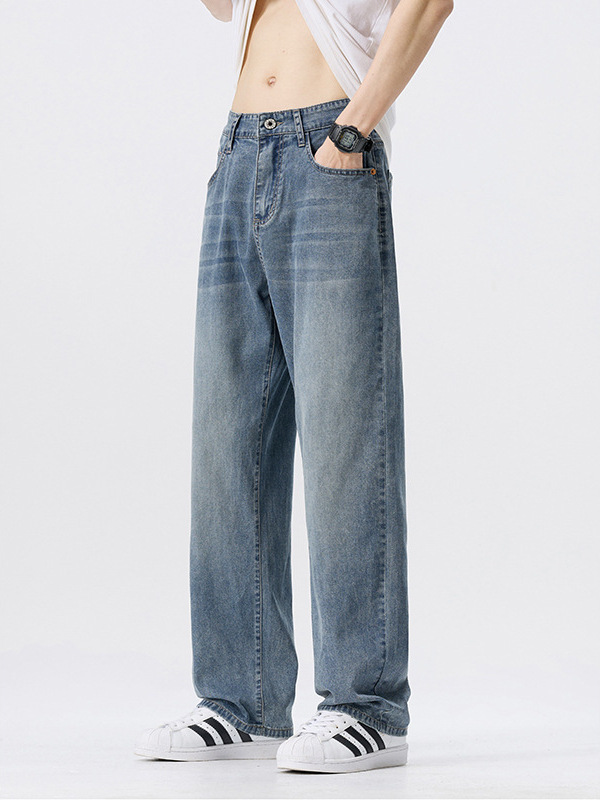 Minger | Lyocell Tencel Jeans Men's 2025 Summer Thin Cool Comfortable Vertical Loose Straight Pants