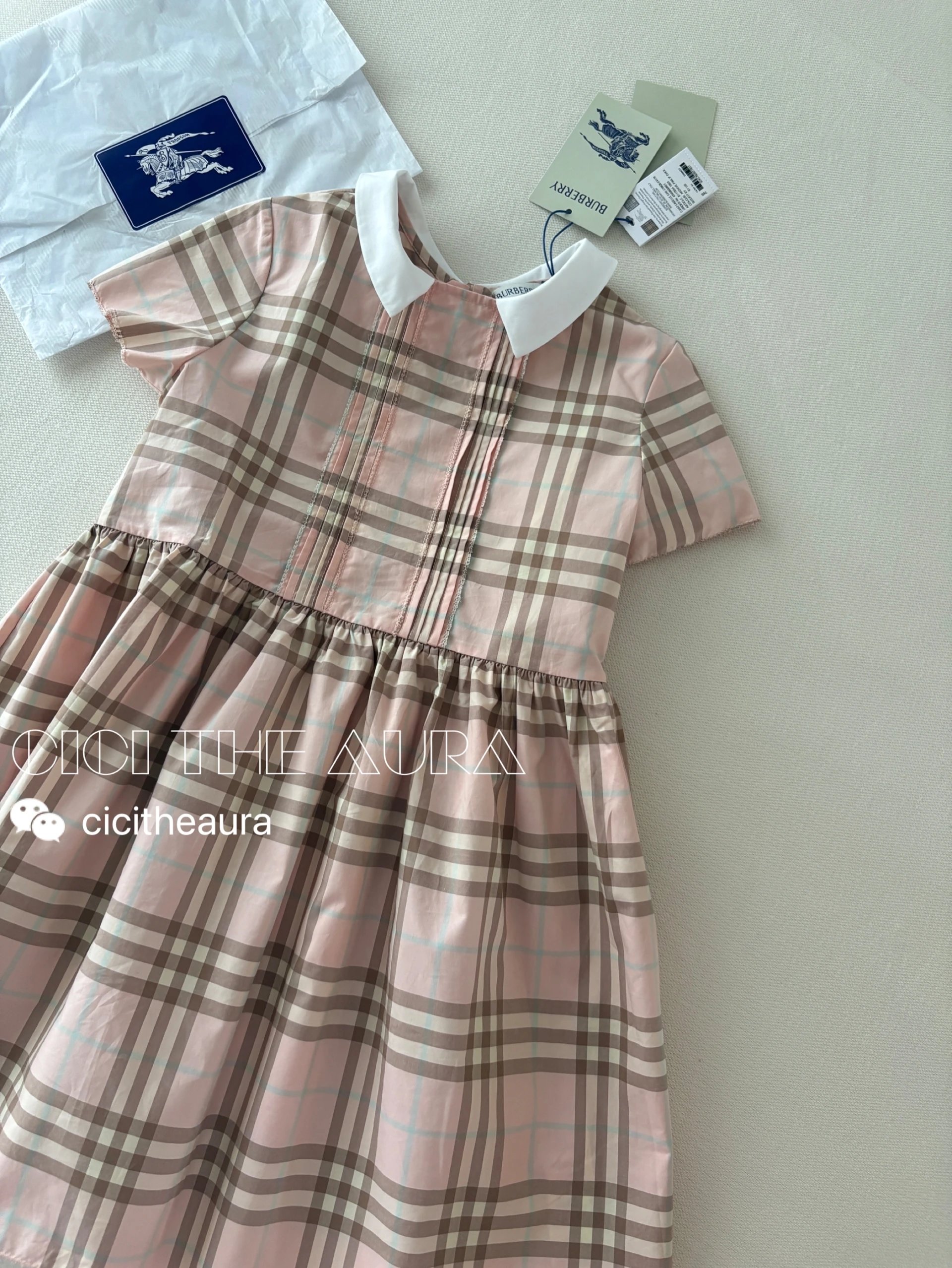 Burberry Pink Plaid Dress