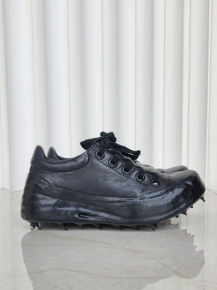 2025 Pioneer Dark Handmade Dissolved Resin Vintage Soft Sole Distressed Trendy Men's Shoes Expert Horse Leather Casual Shoes for Men