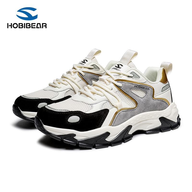 Hobibear Double Mesh Men's Shoes Spring and Autumn Sports Shoes Breathable Lightweight Outdoor Casual Easiest for Match Dad Shoes Dropshipping