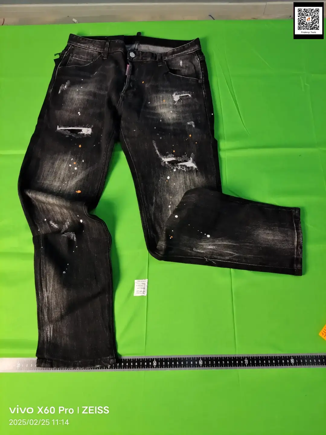 DSQUARED2 Black Paint Splatter Distressed Straight Leg Jeans