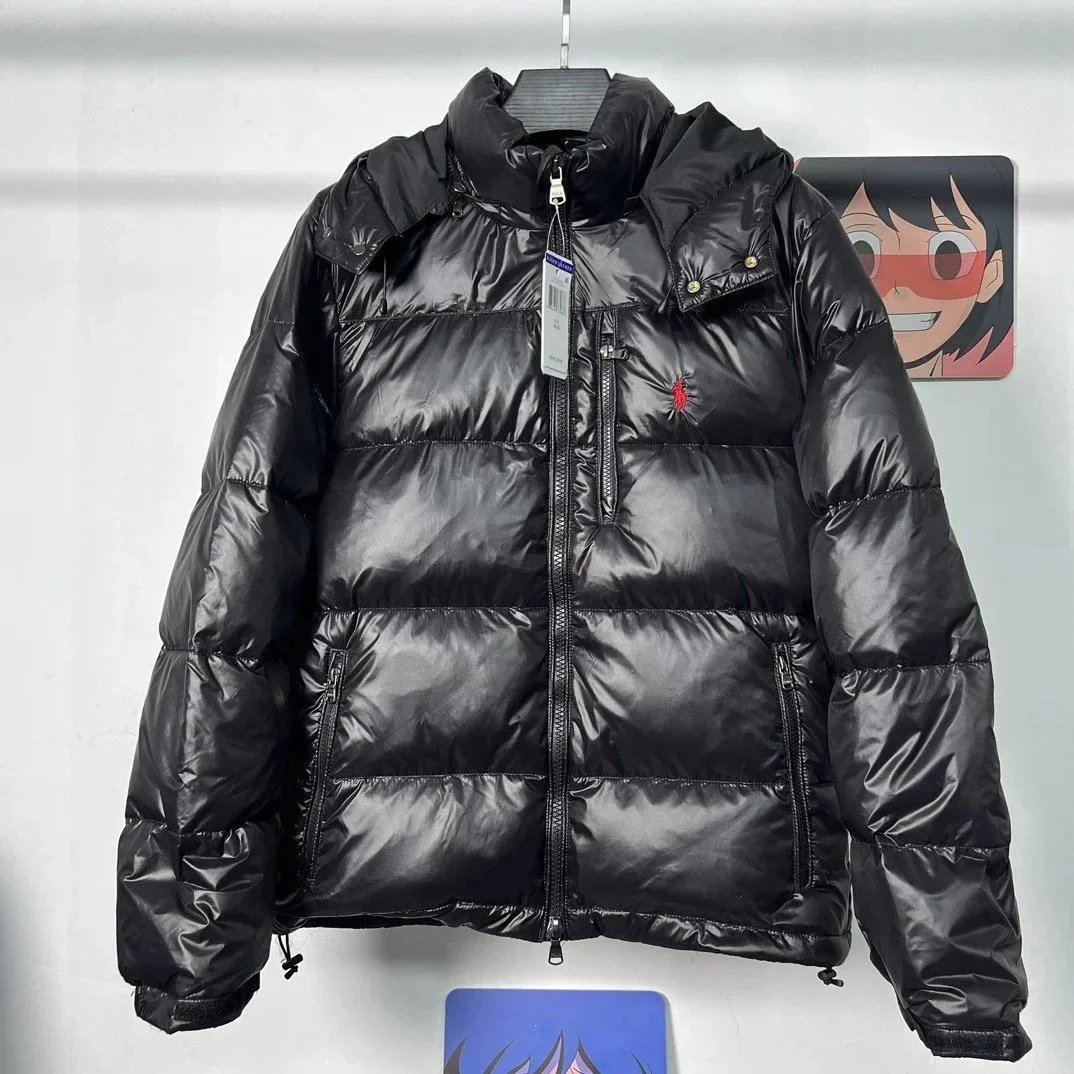 外贸拉夫RL可拆卸帽超厚羽绒服防风防水情侣款拉链夹克