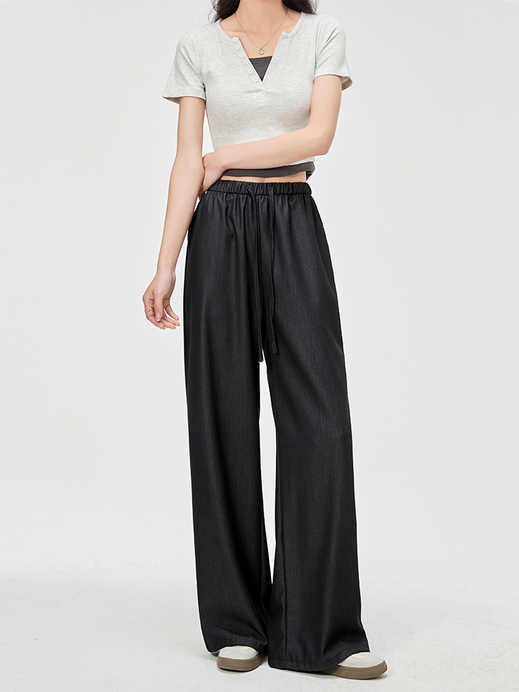 No-Wash Denim Jeans for Women, Summer Thin Style, 2026 New Model, Loose Retro Straight-Leg Pants, Drapey Yamamoto Wide-Leg Casual Pants