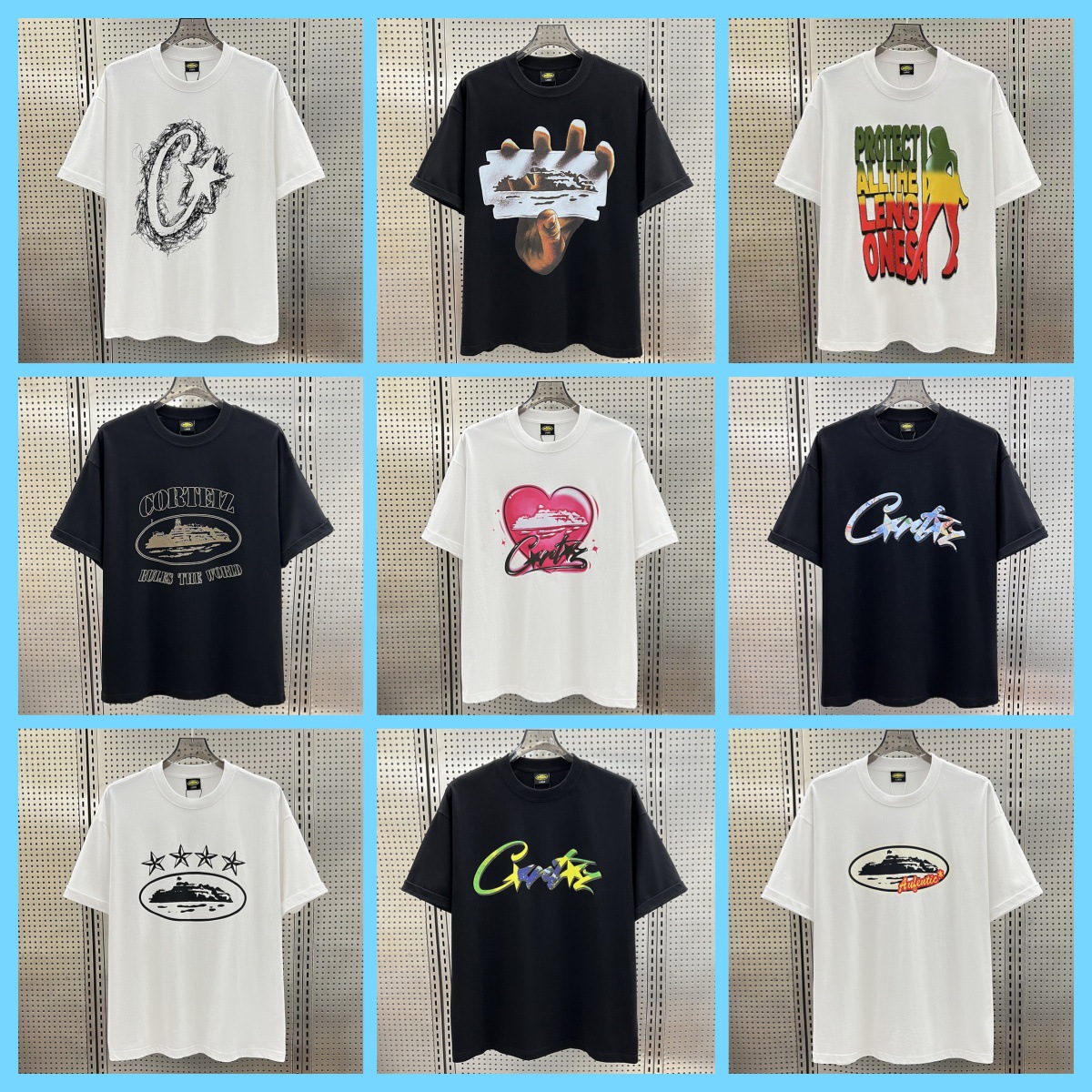 Trendy Brand American Style Alcatraz Island Short-sleeved Letter Logo Printed Men's and Women's Casual Loose All-match Fashion Trendy T-shirt