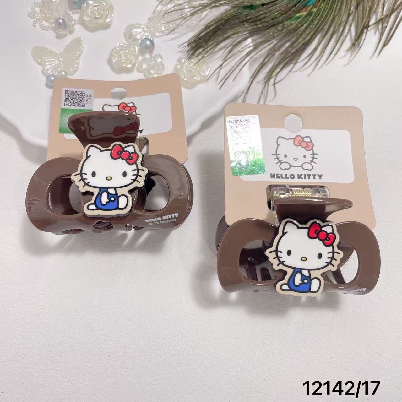 Genuine Hello kitty Cute Niche Medium Hair Scratch Japanese and Korean Age-reducing Children's Fun Fashion Scratch brown Shark