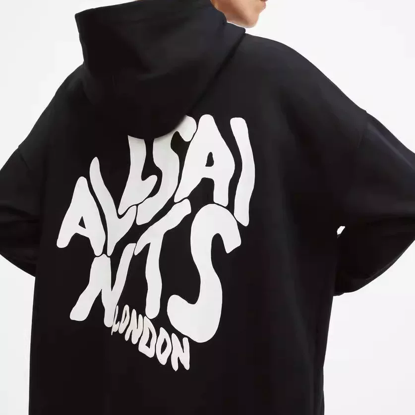 2024 autumn new American retro letter printed hooded sweatshirt for women, loose and casual versatile couple top trend