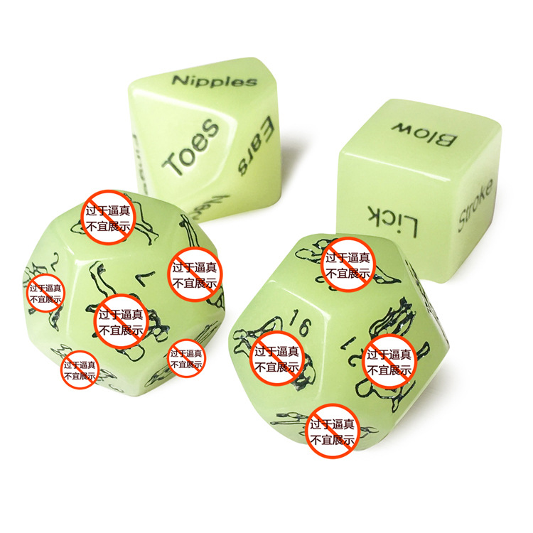 Carved luminous 4-in-124 face posture dice 16 face English dice sexy couple flirting adult toy dice