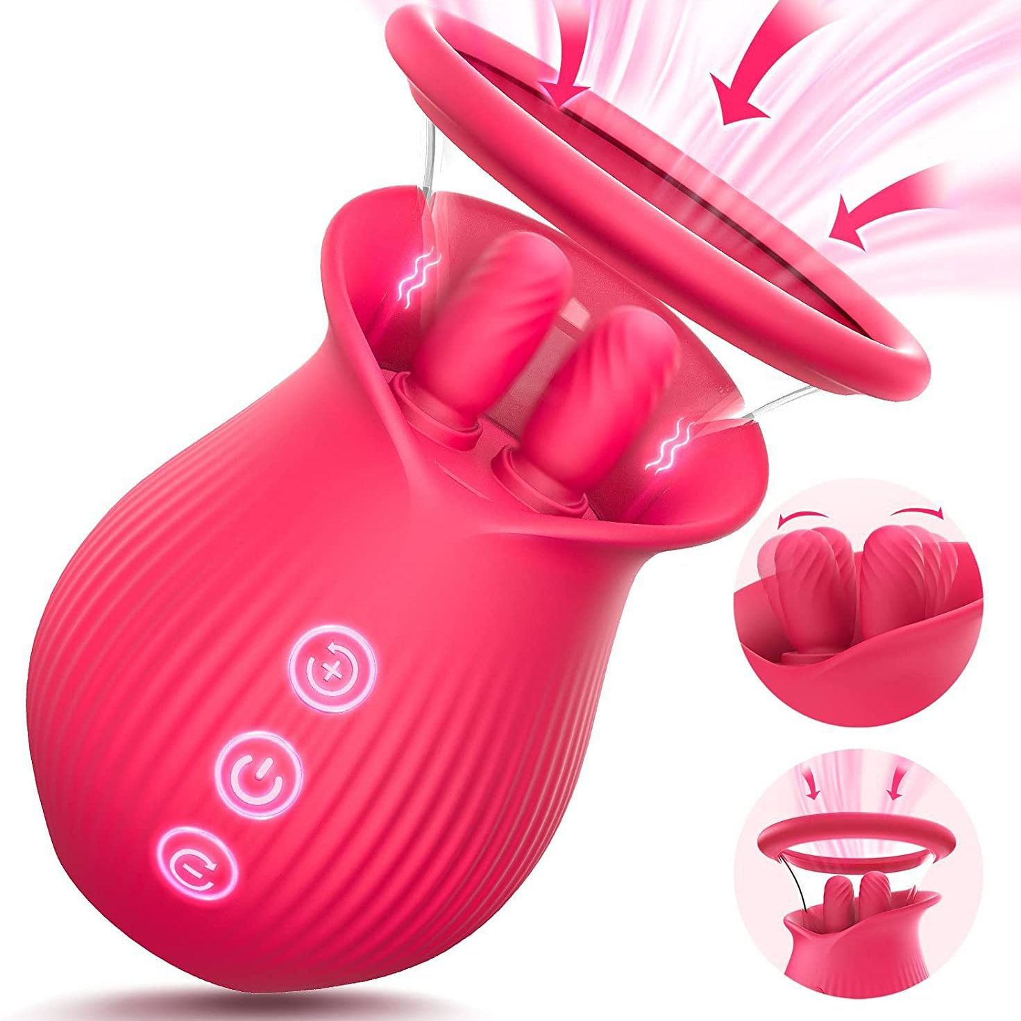 Cross-Border New Product Romantic Tongue Licking and Sucking  Female  Nipple Orgasm Teasing Masturbation Device Hot Selling