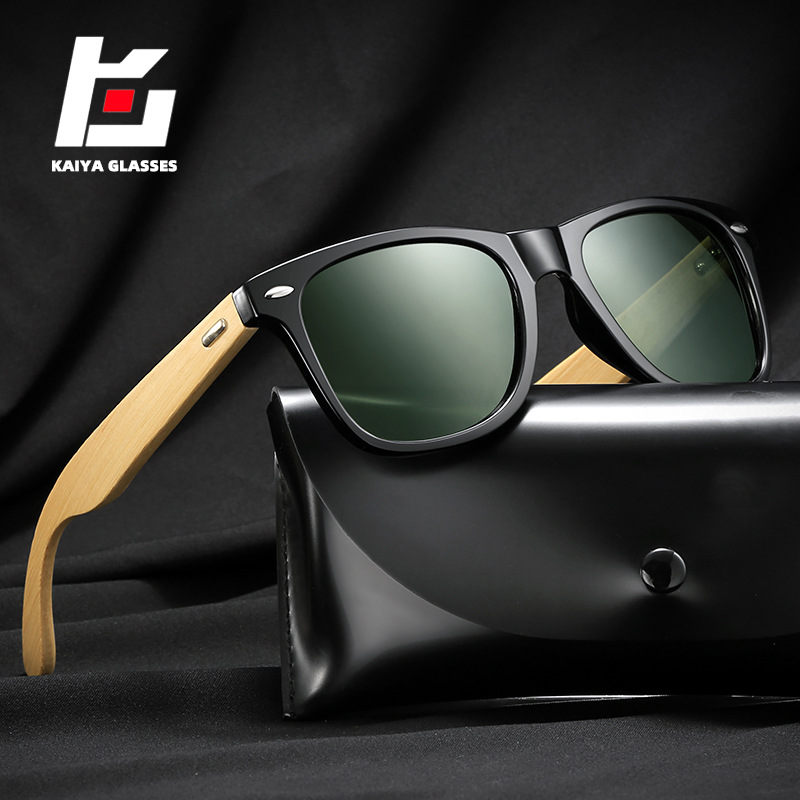Kaiya environmental protection fashion personality bamboo leg polarized sunglasses handmade bamboo leg vintage rice nail sunglasses glasses for men and women