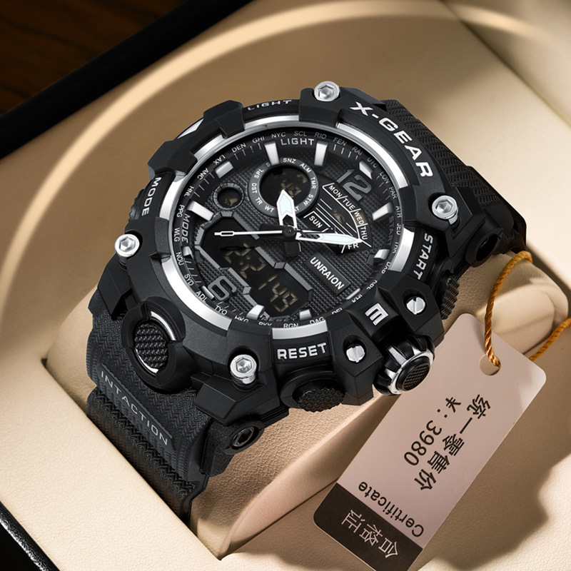 New Tactical Men's Multifunctional Alloy Military Style Non-Mechanical Watch Luminous Waterproof Sports Outdoor Electronic Watch