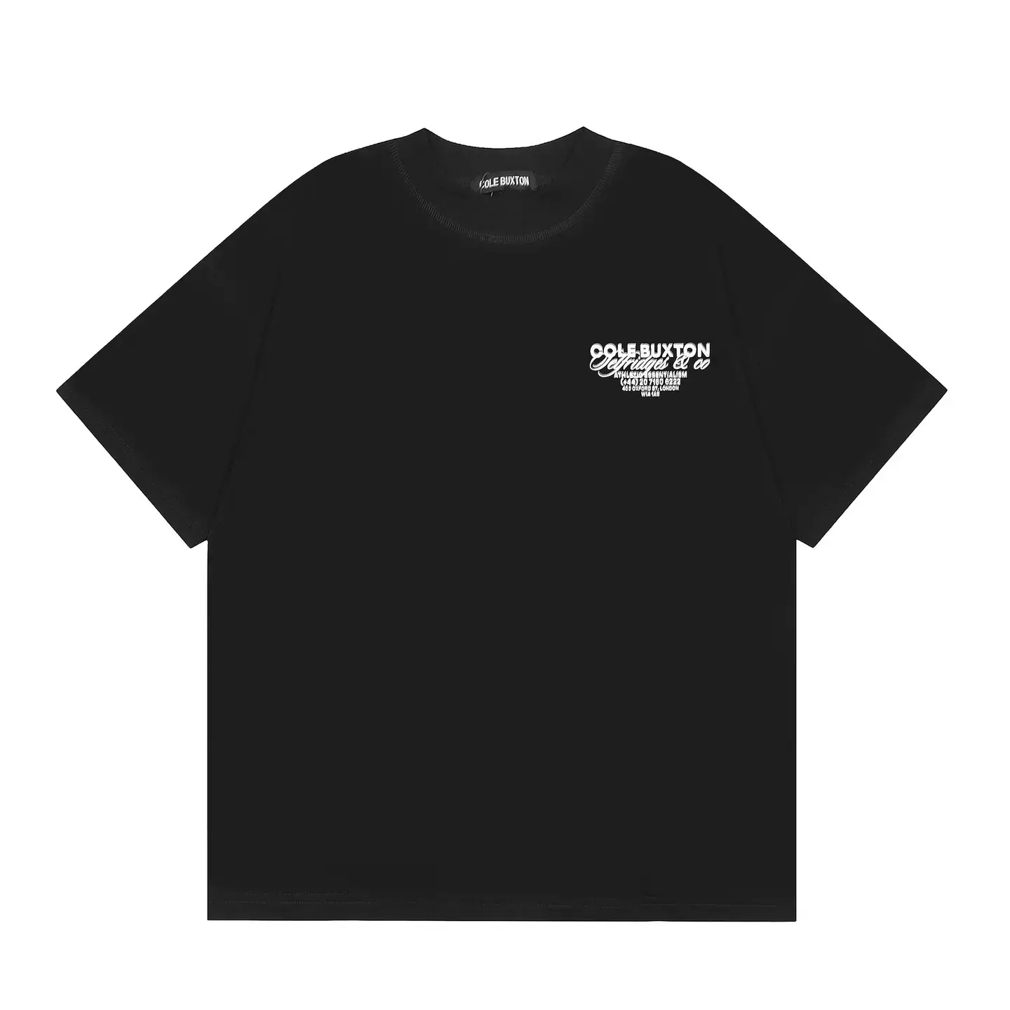 Cole Buxton Black Slogan Logo T-Shirt
