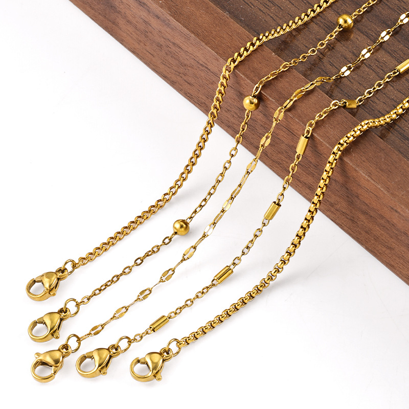 DIY Titanium Steel Clavicle Chain Necklace Without Pendant, Non-Fading Chain, Fashion Jewelry Accessories, Basic Chain, Plain Chain