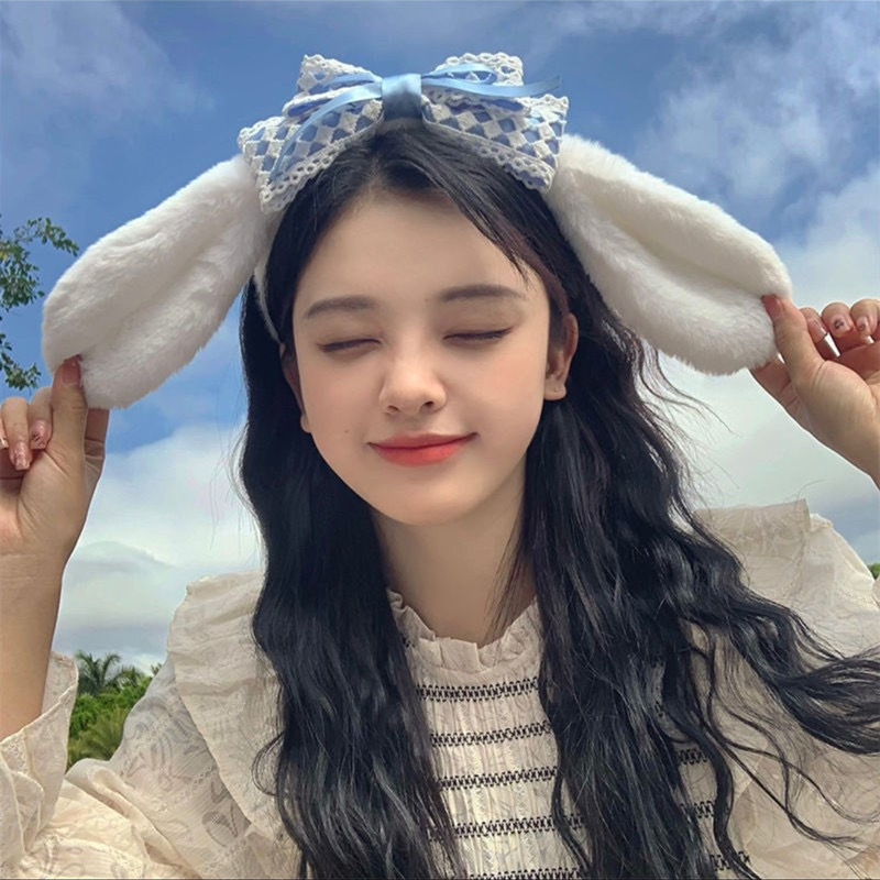 Cute Big Ear Dog Hair Band Cartoon Plush Yugui Dog Hair Band cosplay Cyber Celebrant Bow for Women
