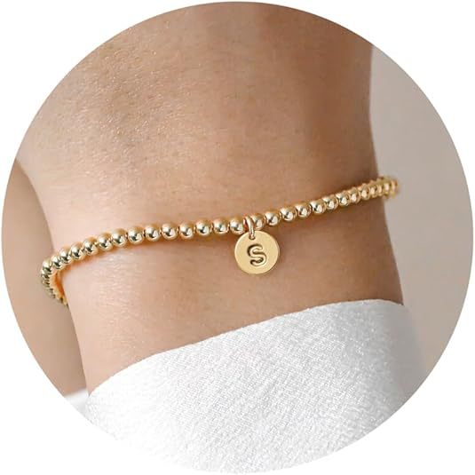 European and American New Style 26-Letter Disc Bead Bracelet for Women, Round Pendant Bracelet, Fashionable 18K Gold Plated Foto QC de 1688 na Qualit.ly