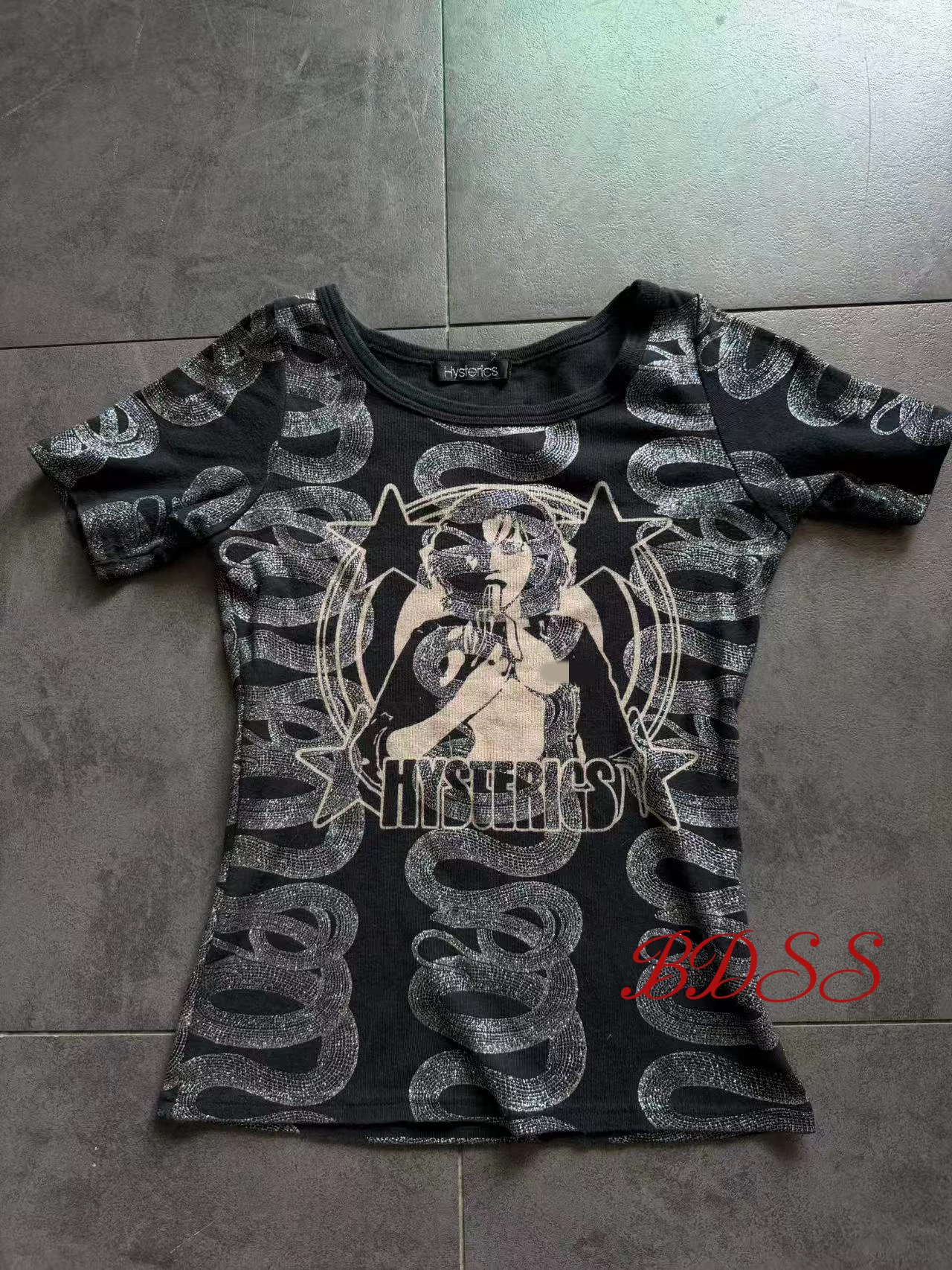 [Snake Girl] Bdss Independent Hysteric Hg Style Slim-Fit Vintage Short-Sleeve Fotografie QC de pe TAOBAO pe Qualit.ly