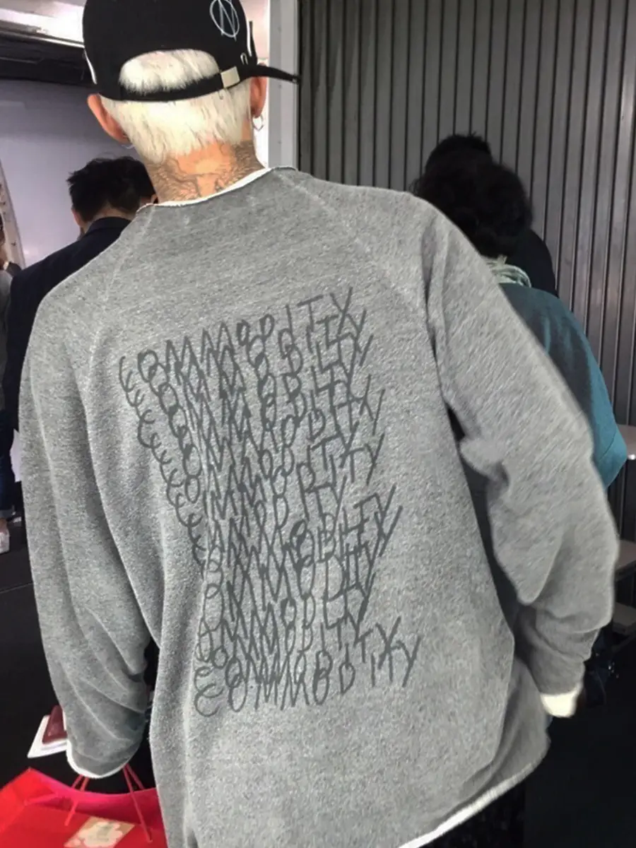 Extinct Raf 03Ss Consumed G-Dragon Same Style Crew Neck Fleece Raglan Sleeve Sweatshirt for Men Simon